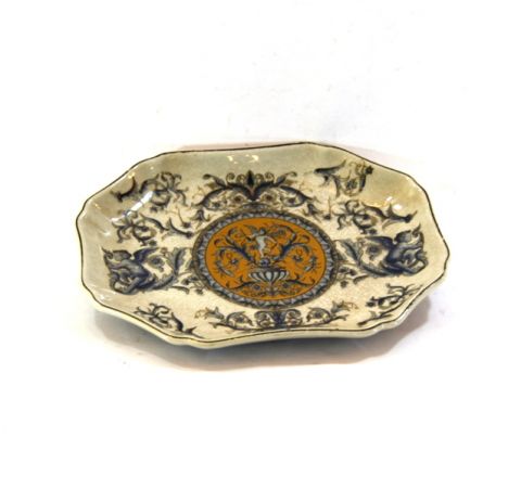 Oval ceramic centerpiece "Blue versailles", art 0634500