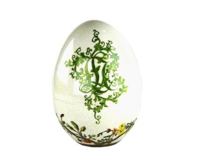 large ceramic egg "jardin en fleur", art 0675300