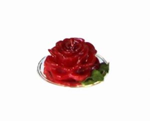 small plate with red candle, art 913010RS