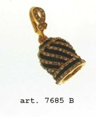 small pendant with blue faberge style bell, art 076850B