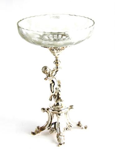 cake stand with crystal glass bowl, art 0371500