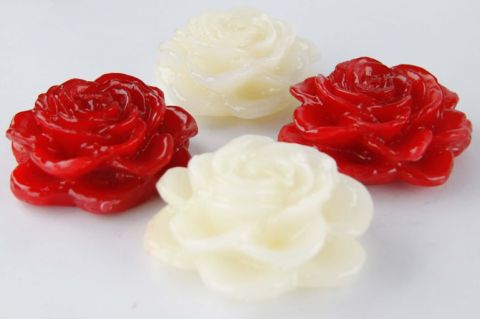 rose shaped candle: 2white roses+2red roses (, art 8300109