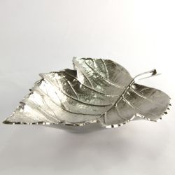 plane tree leaf tray in light alloy 34x27 cm, art 9713204