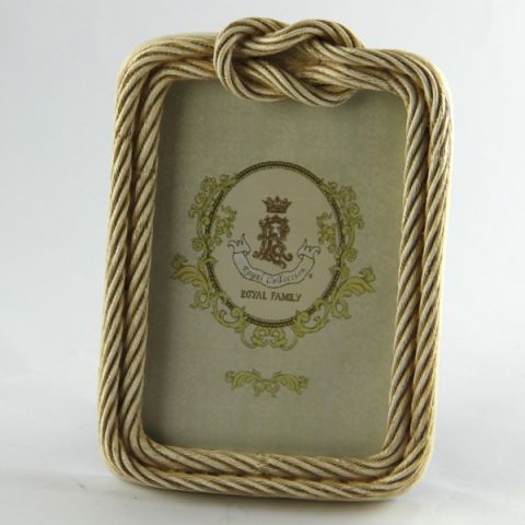 ivory colour rectangular frame with knot "rope coll." 10x15cm, art 0870431