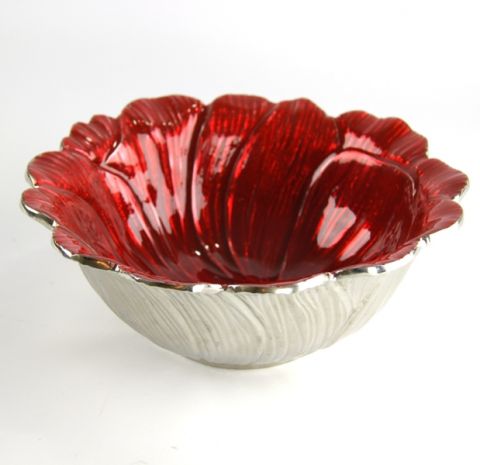 Flower bowl red color cm. 13, art 973010R