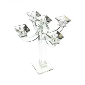 40cmH 5 arms taper crystal candle holder, art 0481000