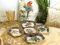 set of 5 plates handpainted ceramic French garden, art 0662800