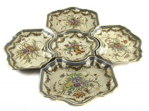 handpainted ceramic set of 5 plates, art 0663900