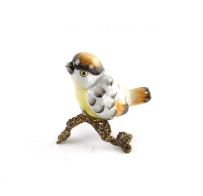 small bird on brass stand, art 0664700