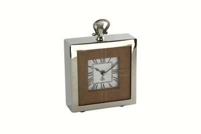 square clock with leather, art 0147400