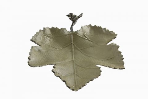 ivory color grape tree leaf in light alloy, art 9718208