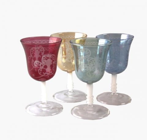 set of 4 "Florence" glasses assorted colours, art 0475200