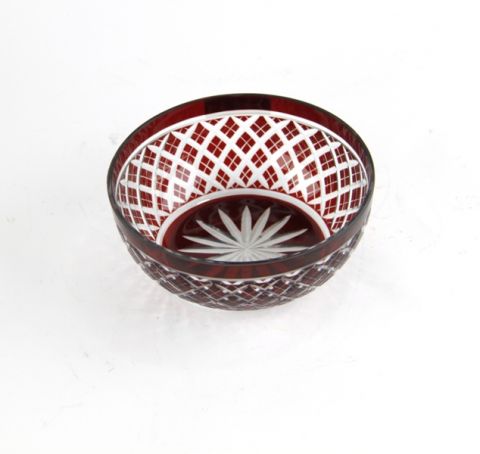 bowl shaped crystal - red, art 048650R