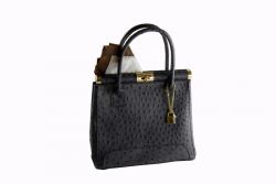 printedout ostrich leather bag, art 0780302