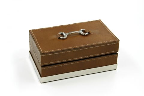 leather box with metal frieze, art 0148300