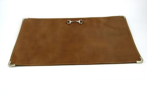 leather desk pad with metal frieze, art 0148400