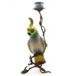coloured parrot shaped candle holder, art 0659700