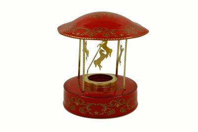 Red and gold carousel "faberge dream" w/candle, art 0709801