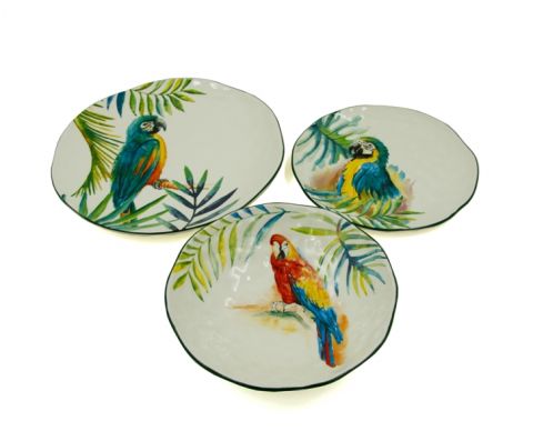 set 18 pcs handmade tropical design plates, art 0723701