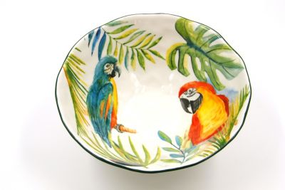 salad bowl tropical parrots design, art 0723715