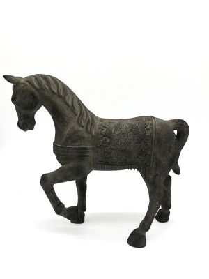 standing horse with base sculpture in synthetic material, art 0870187