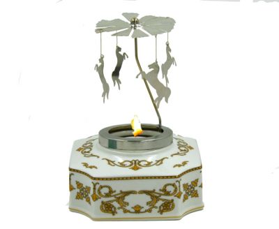 Octagonal base carousel w/candle, art 0709814