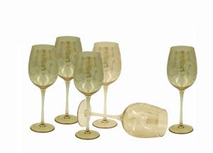 6 pcs set amber tasting glasses with incision 23,5 cm, art 0475412