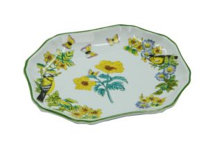 "yellow flowers with birds" tray centerpiece decoration, art 0691228