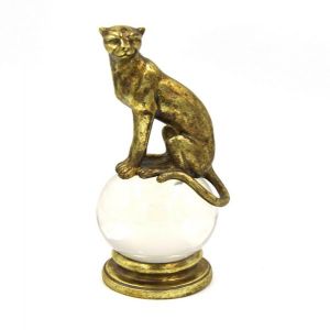 golden right side panther on crystal ball art gallery collection, art 0870198