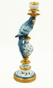 light blu parrot candle holder, art 0870317