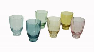 6 pcs set water glasses assorted colors, art 0474700