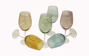 6 pcs set wine goblets assorted colors, art 0474800
