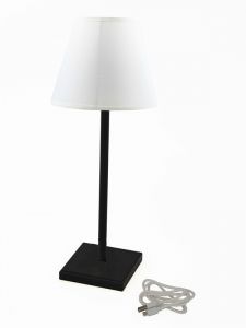 black recarechable usb led lamp with white lampshade, art 0540101P00