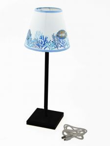 black rechargeable usb led lamp with lampshade "sea", art 0540101P11