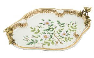 tray with "flora danica " decoration and bronze feet, art 0669180