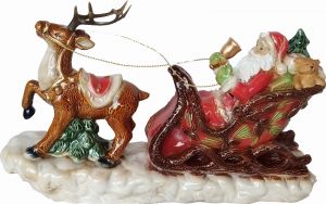 santa claus with reineer and sled, art 0890505