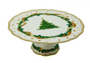 cake stand panettone serving dish "gold christmas" 30 cm, art 9810422