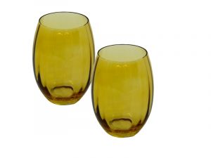 2 pcs set water glasses amber color, art 0475701