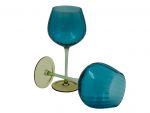 2 pcs set wine goblets blue-amber-green color, art 0475802