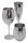 set of 6 silver colored champagne flutes in glass, art 0475901