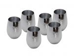 set of 6 silver colored water glass in glass, art 0475903