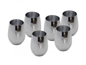 set of 6 silver colored water glass in glass, art 0475903