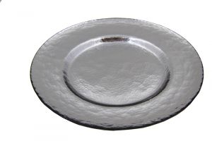 set of 6 silver colored tablemats in glass, art 0475905