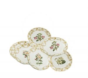 set of 6 dessert plates "Flora Danica" - 3 assorted decors, art 0722304