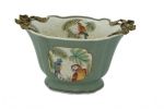 cachepot with parrots design and bronze handles, art 0662601